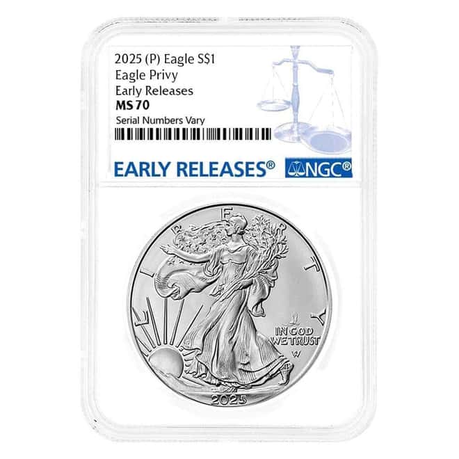 2025 Eagle Privy 1 oz Silver American Eagle NGC MS 70 ER