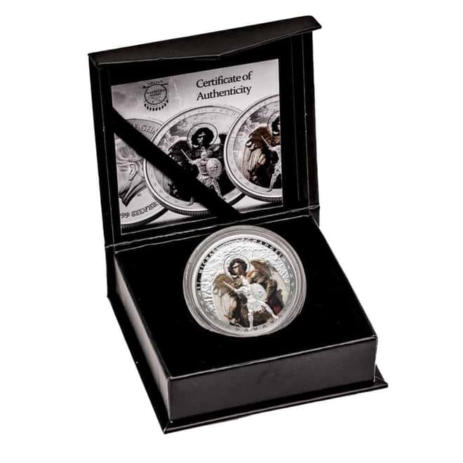 2025 Ghana 1 oz Patron Saints St. Michael Proof Colorized Silver Coin