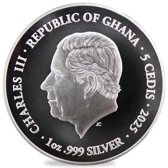 2025 Ghana 1 oz Patron Saints St. Michael Proof Colorized Silver Coin