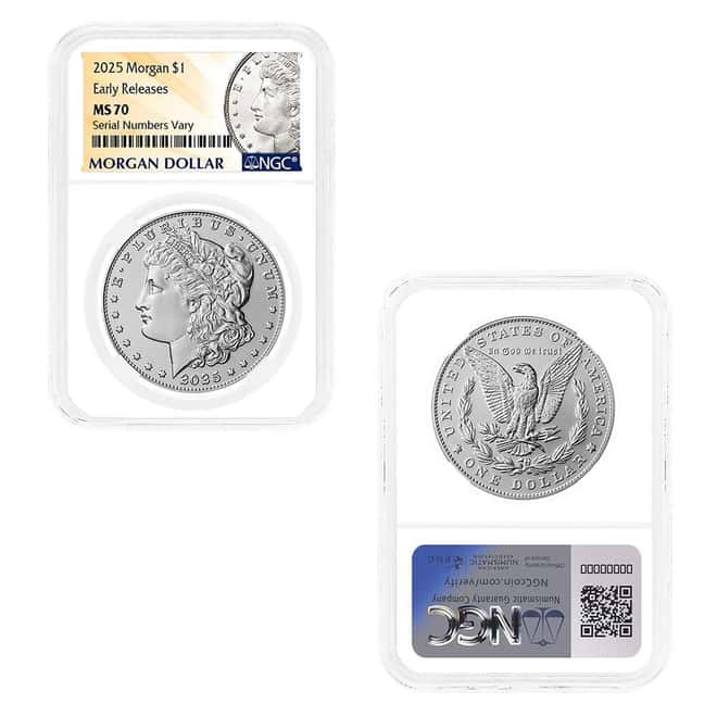 2025 Morgan and Peace Silver Dollar 2-Coin Set NGC MS 70 ER (Morgan/Peace)