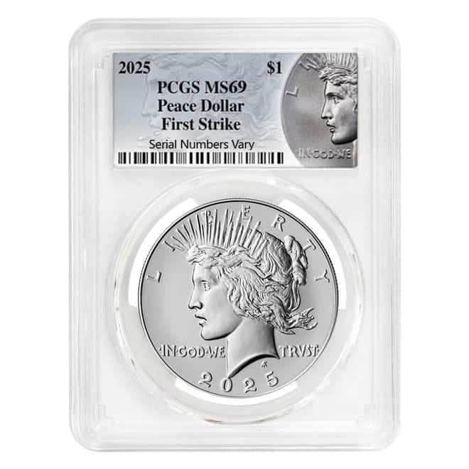 2025 Peace Silver Dollar PCGS MS 69 FS (Peace Label)