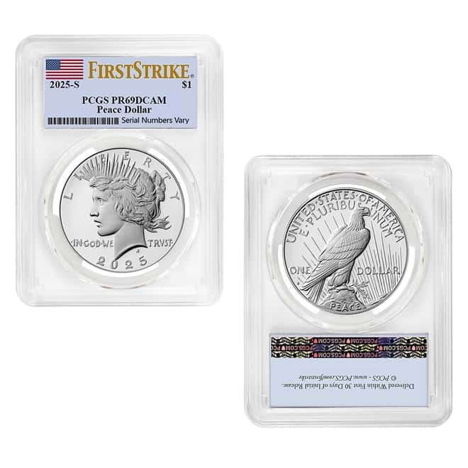2025-S Morgan and Peace Silver Dollar Proof 2-Coin Set PCGS PF 69 FS