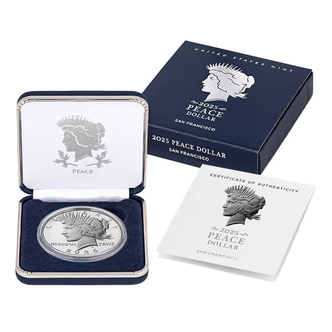 2025-S Peace Silver Dollar Proof Coin .999 Fine (w/Box & COA)