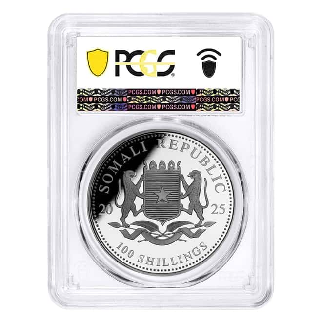 2025 Somalia 1 oz African Elephant Silver Coin PCGS MS 70
