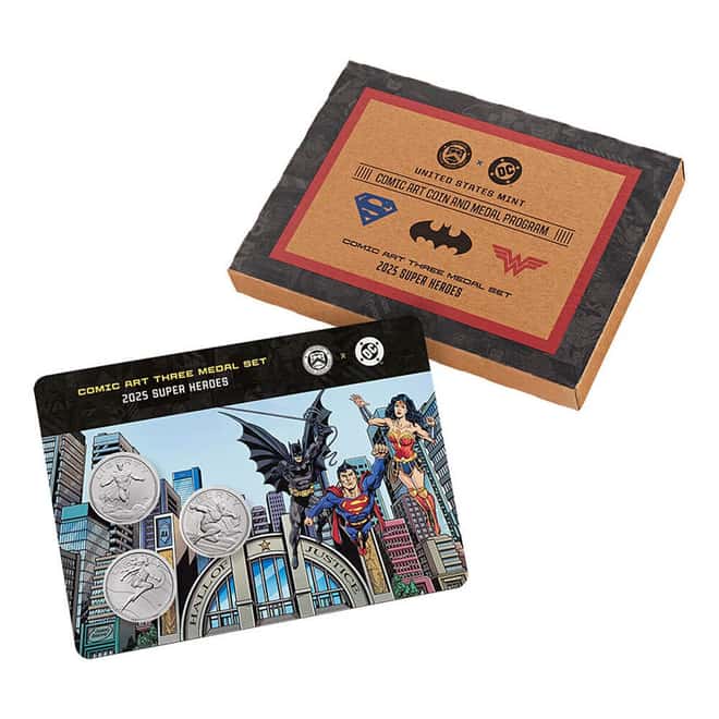 2025 US Mint DC Comics Super Heroes 3-Medal Set 