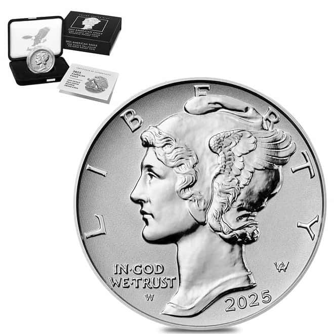 2025-W 1 oz Reverse Proof Palladium American Eagle $25 Coin (w/Box & COA)