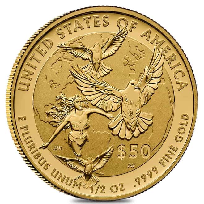 2025-W US Mint 1/2 oz DC Comics Wonder Woman Proof Gold Coin (w/Box & COA)