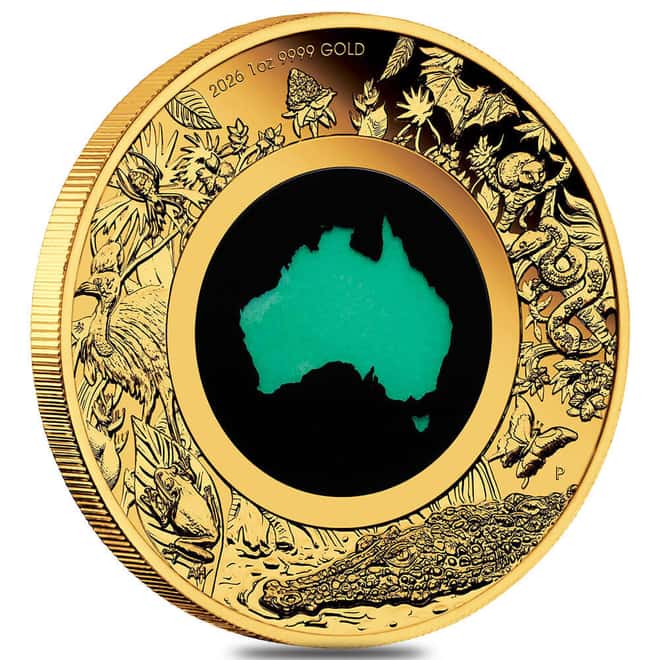 2026 1 oz Proof Gold Great Southern Land Chrysoprase Coin Perth Mint
