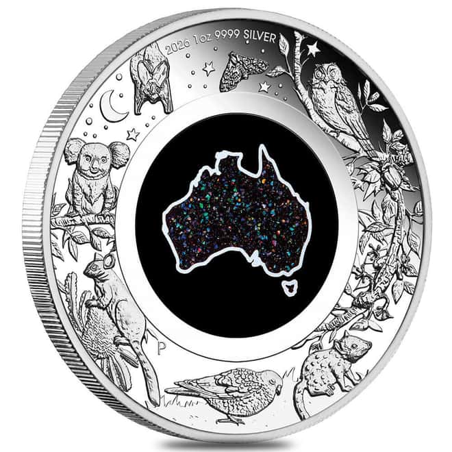 2026 1 oz Proof Silver Great Southern Land Nocturnal Matrix Opal Coin Perth Mint