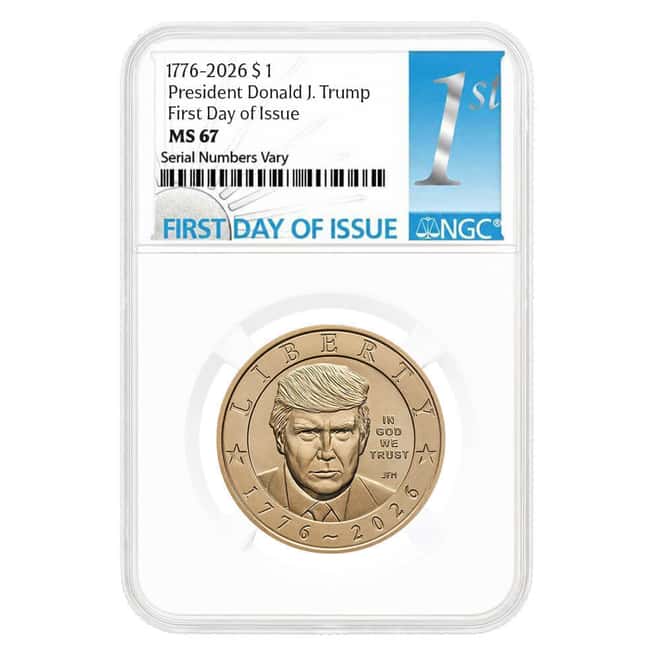 2026 (P) President Donald J. Trump $1 Coin NGC MS 67 FDOI
