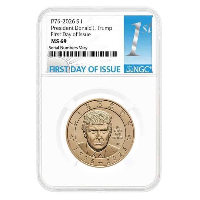 2026 (P) President Donald J. Trump $1 Coin NGC MS 69 FDOI