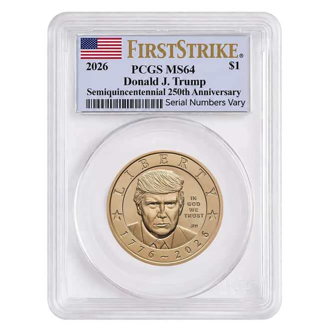 2026 (P) President Donald J. Trump $1 Coin PCGS MS 64 FS (Flag)