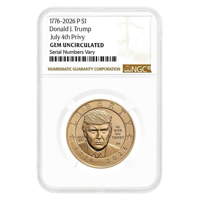 2026 (P) President Donald J. Trump July 4th Privy $1 Coin NGC Gem UNC