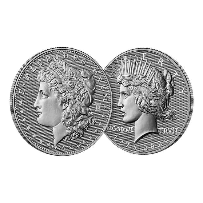 2026-P Morgan and Peace Silver Dollar Diamond Field 2-Coin Set (w/Box & COA)