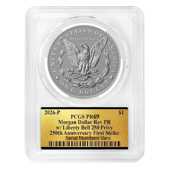 2026-P Morgan Silver Dollar Reverse Proof Coin PCGS PF 69 FS (250th Ann.)