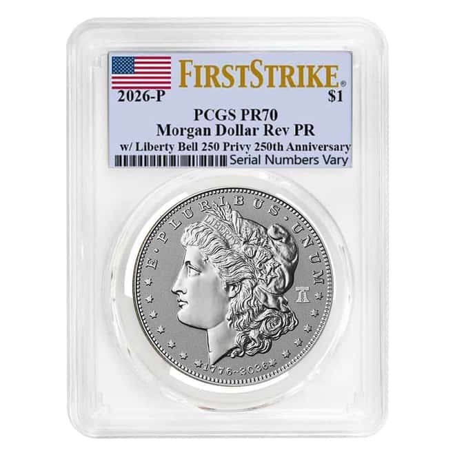 2026-P Morgan Silver Dollar Reverse Proof Coin PCGS PF 70 FS