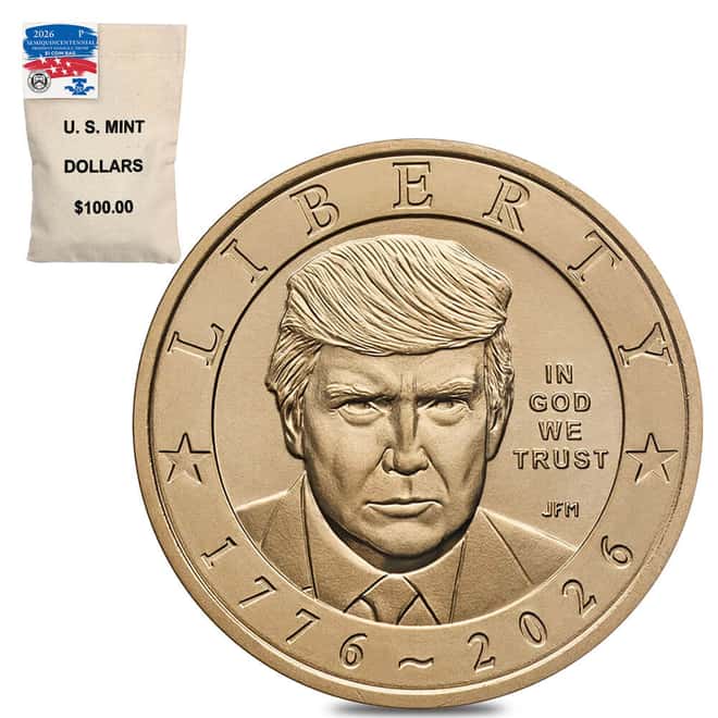 $100 Face Value Bag 2026-P President Donald J. Trump Semiquincentennial $1 Coin (100 Coins)