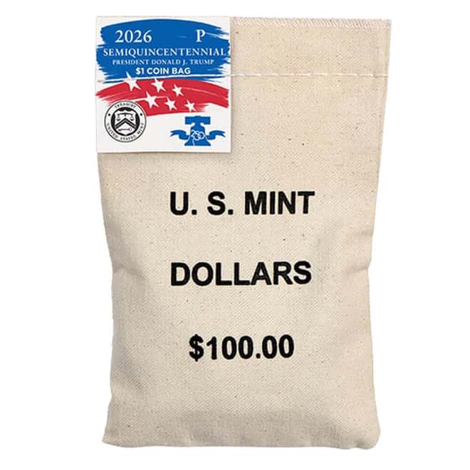 $100 Face Value Bag 2026-P President Donald J. Trump Semiquincentennial $1 Coin (100 Coins)