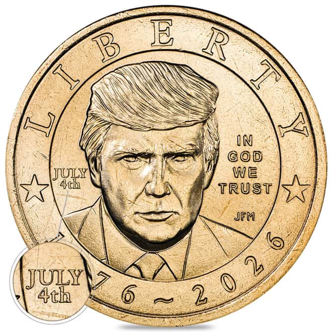 2026-P President Donald J. Trump Semiquincentennial $1 Coin 4th of July Privy