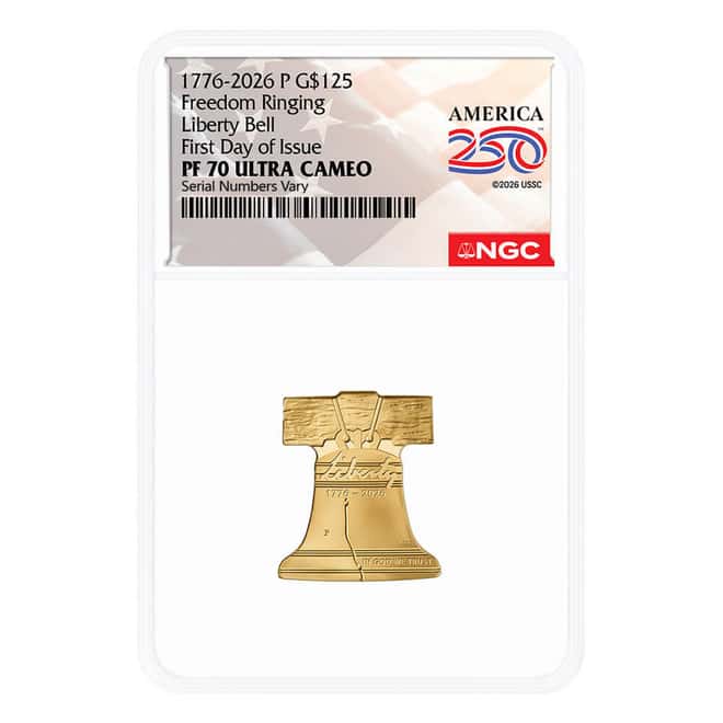 2026-P 1/2 oz Freedom Ringing Liberty Bell Proof Gold Coin NGC PF 70 FDOI (250th Ann.)