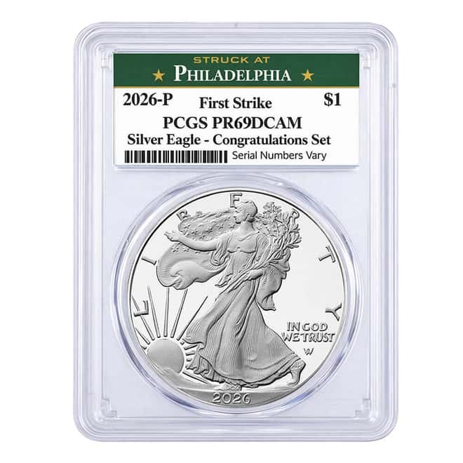 2026-P 1 oz Proof Silver American Eagle Congratulations Set PCGS PF 69 FS Philadelphia