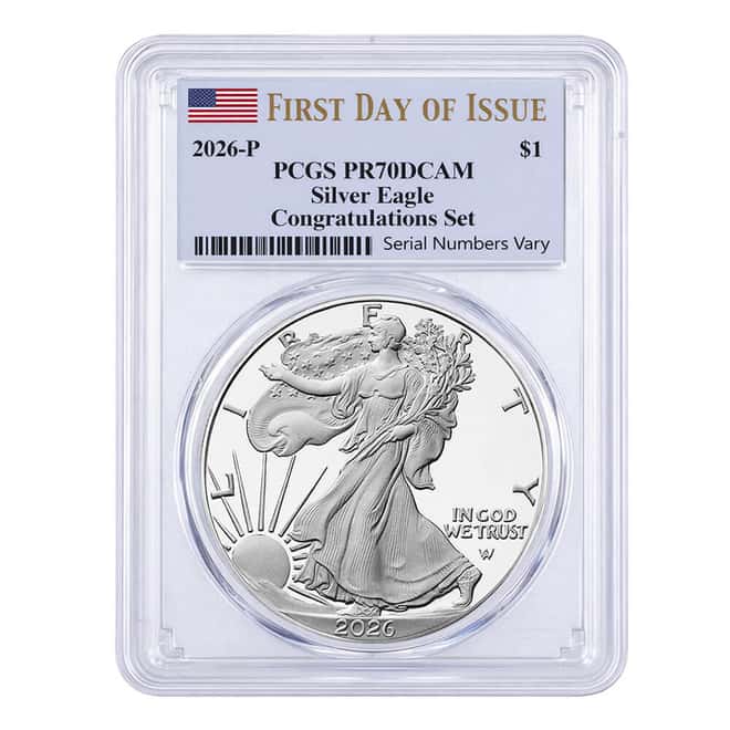 2026-P 1 oz Proof Silver American Eagle Congratulations Set PCGS PF 70 FDOI