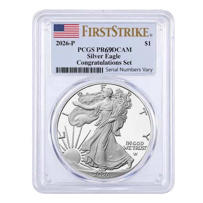 2026-P 1 oz Proof Silver American Eagle Congratulations Set PCGS PF 69 FS