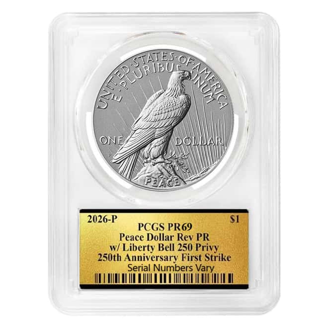 2026-P Morgan and Peace Silver Dollar Reverse Proof 2-Coin Set PCGS PF 69 FS (250th Ann.)
