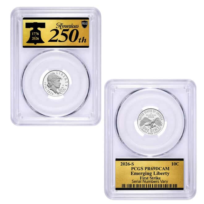 2026-S Semiquincentennial Proof Emerging Liberty Dime 10C PCGS PF 69 FS (250th Ann.)