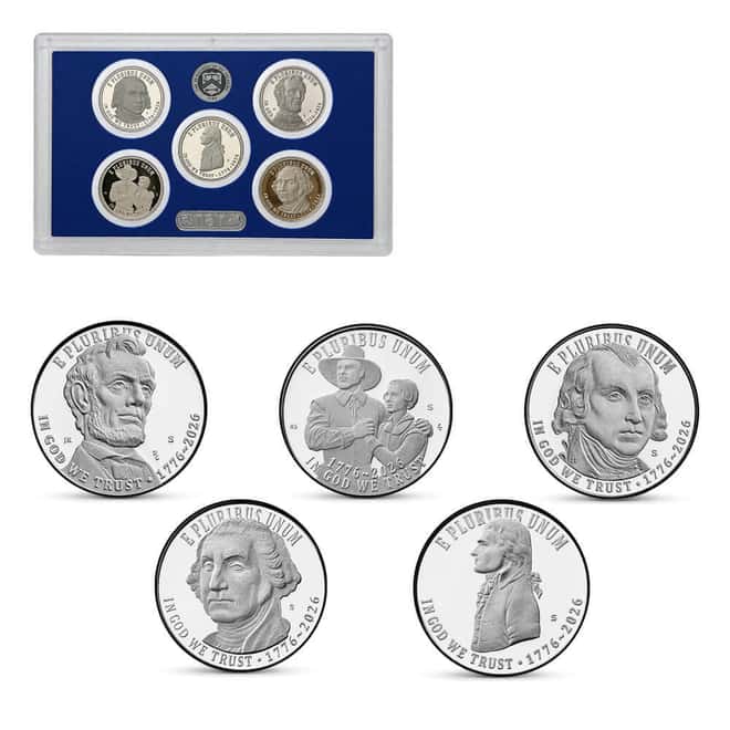 2026-S Semiquincentennial Proof Quarters 5-Coin Set
