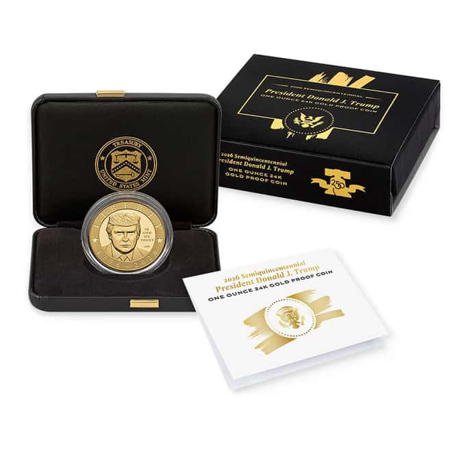 2026-W 1 oz President Donald J. Trump Semiquincentennial Proof Gold Coin (w/Box & COA)