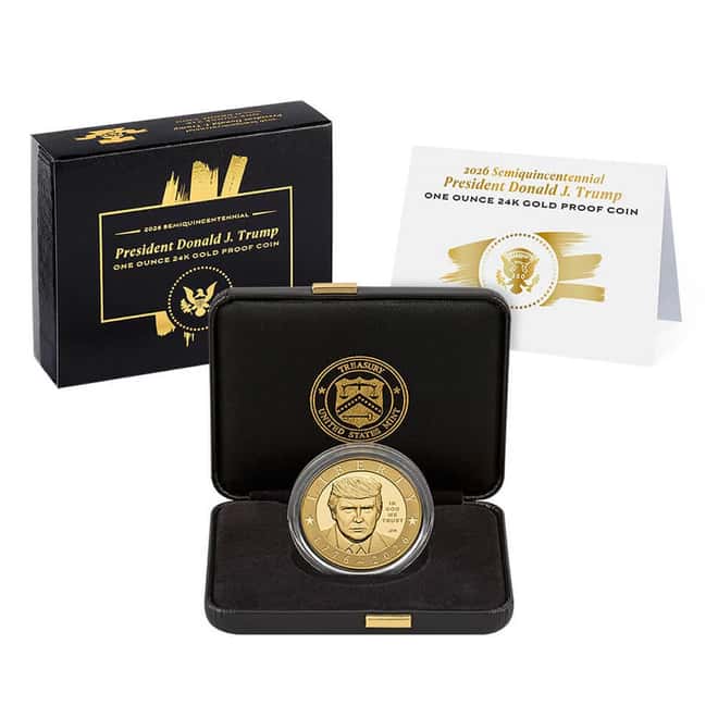 2026-W 1 oz President Donald J. Trump Semiquincentennial Proof Gold Coin (w/Box & COA)