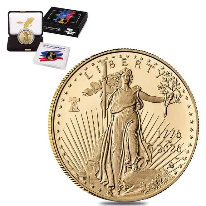 2026-W 1 oz $50 Proof Gold American Eagle 250th Ann Privy (w/Box & COA)