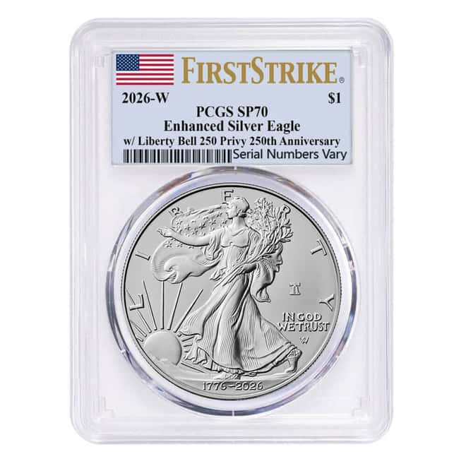 2026-W 1 oz Enhanced Uncirculated Silver American Eagle Liberty Bell Privy PCGS SP 70 FS