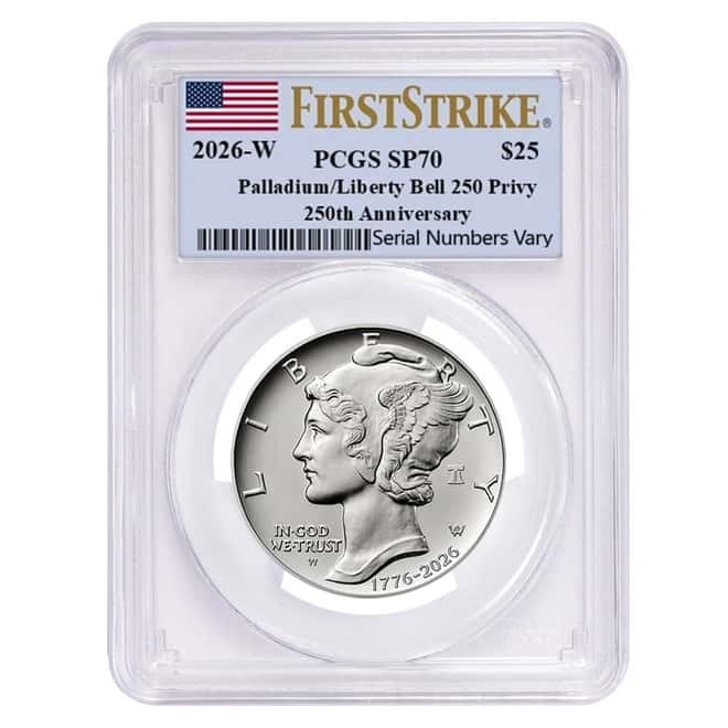 2026-W 1 oz Palladium American Eagle $25 Coin PCGS SP 70 FS