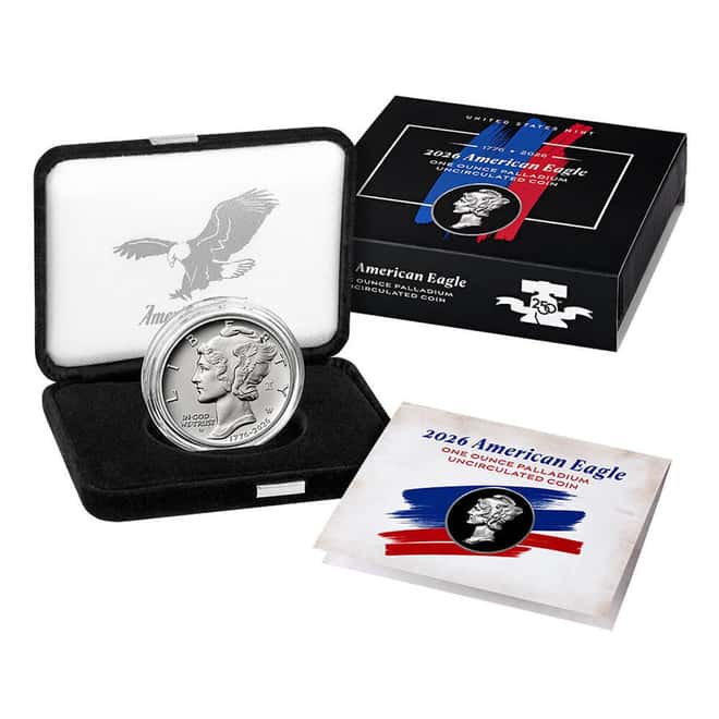 2026-W 1 oz Palladium American Eagle $25 Coin (w/Box & COA)