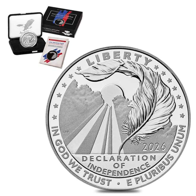 2026-W 1 oz Proof Platinum American Eagle Declaration of Independence (w/Box & COA)