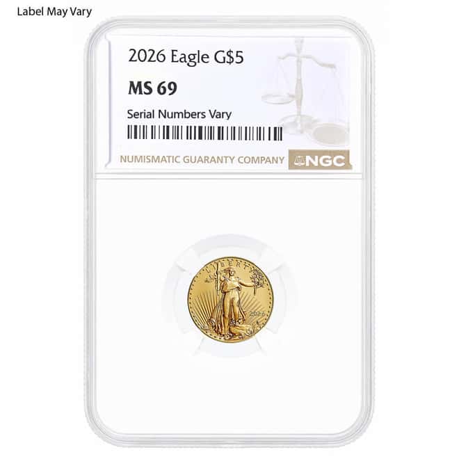 2026 1/10 oz Gold American Eagle NGC MS 69
