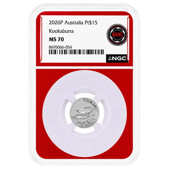 2026 1/10 oz Platinum Australian Kookaburra Perth Mint Coin NGC MS 70