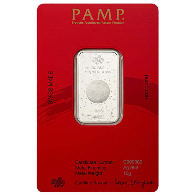 Box of 25 - 2026 10 Gram PAMP Suisse Lunar Horse Silver Bar (in Assay)
