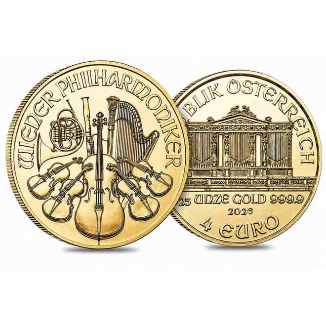 2026 1/25 oz Austrian Gold Philharmonic Coin BU