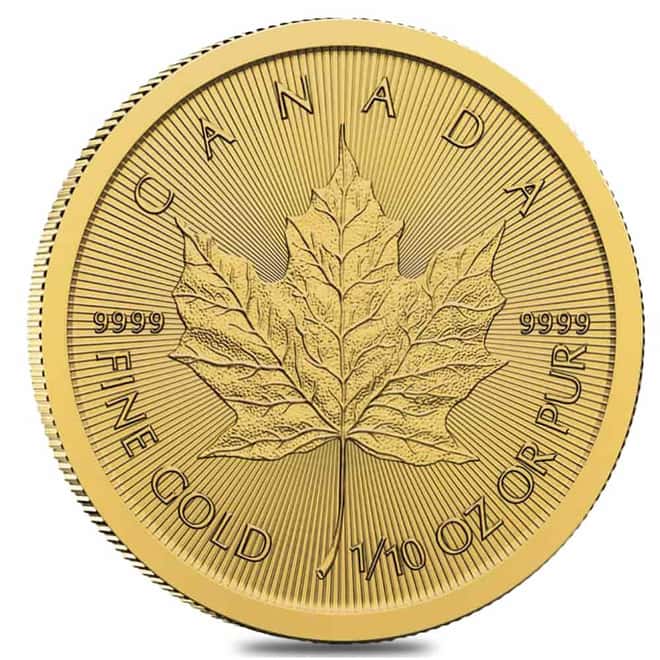 2027 1/10 oz Canadian Gold Maple Leaf $5 Coin BU (Sealed)