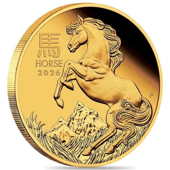 2026 1/10 oz Proof Gold Lunar Horse Coin Australian Perth Mint