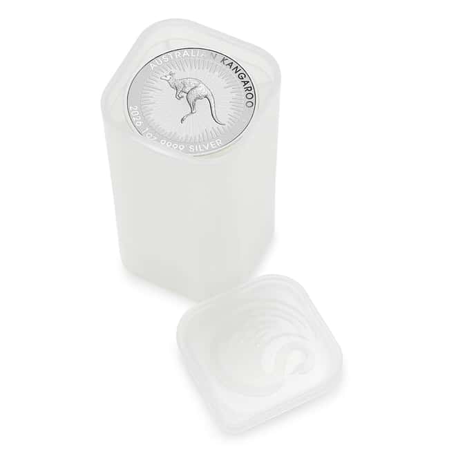 Roll of 25 - 2026 1 oz Australian Silver Kangaroo Perth Mint BU