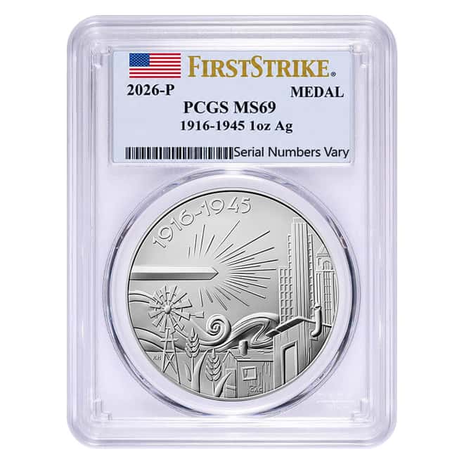 2026 1 oz Best of the US Mint 1916 Mercury Dime Silver Medal PCGS MS 69 FS