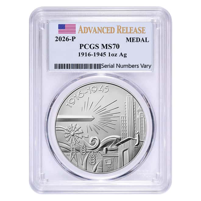 2026 1 oz Best of the US Mint 1916 Mercury Dime Silver Medal PCGS MS 70 AR