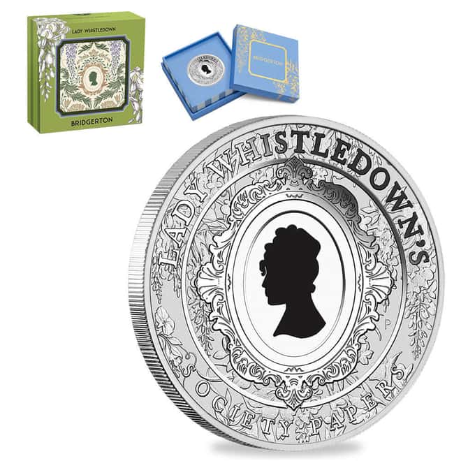 2026 1 oz Bridgerton Lady Whistledown Colorized Silver Coin Perth Mint