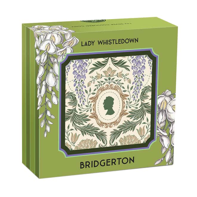 2026 1 oz Bridgerton Lady Whistledown Colorized Silver Coin Perth Mint