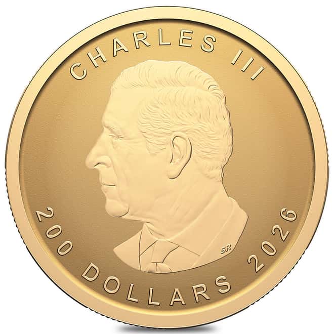 2026 1 oz Canadian Gold Maple Leaf $200 Coin BU .99999 Fine (in Assay)