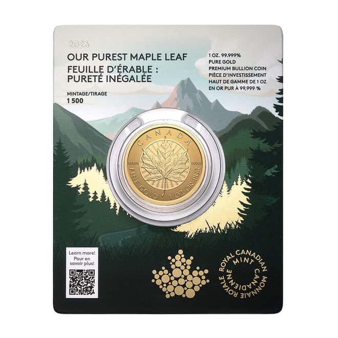 2026 1 oz Canadian Gold Maple Leaf $200 Coin BU .99999 Fine (in Assay)